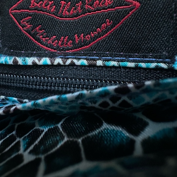 Michelle Monroe Vintage Clutch Purse Turquoise - Picture 7 of 7